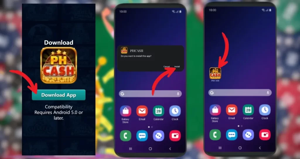 PHCASH Install App Androi